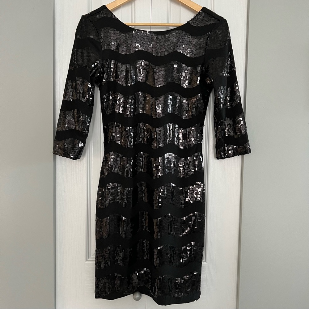 Black Dress with sequins, LBD - size medium